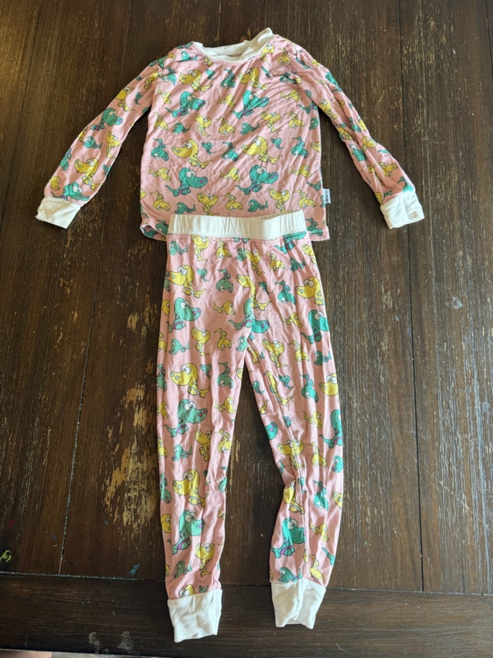 Kids Pink Duck Print Pajama Set